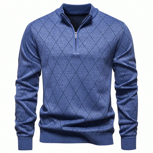 Mens Fashion Sweater Half Zip Collar