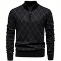 Mens Fashion Sweater Half Zip Collar